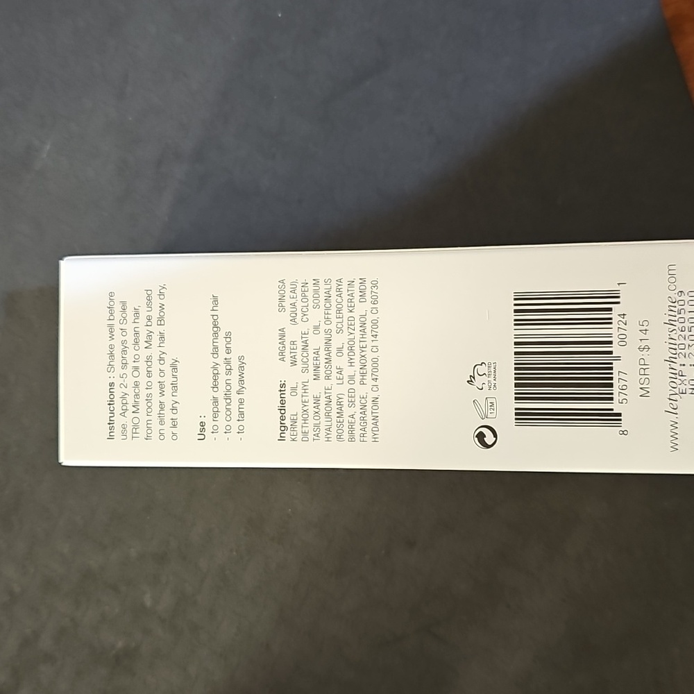 NEW Soleil Trio Miracle Oil Hair Coconut Rose Petal Marula Repair Condition Tame - Picture 3 of 4